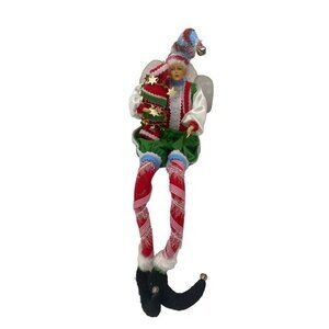Sitting Angel Elf Ornament Fabric Bendable 21" House of Holiday